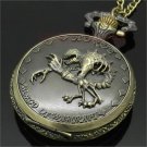 Horrible Skeleton Quartz Pocket Watch Necklace Pendant Xmas Men 86 Gift P92