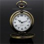 New Bronze Number Hollow Quartz Pocket Watch Necklace Pendant Men Women P215