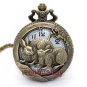 Cute Rabbit Bronze Necklace Pocket Watch Unisex Women Men Unisex Gifts P252