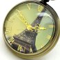 Vintage Bronze Eiffel  Chain Quartz Pocket Watch Necklace Pendant Gift 86 P124