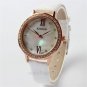 Elegant Simple Crystal Dial PU Band Quartz Wirst Watch Women Lday Girl