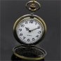 Bronze Flower Quartz Pocket Watch Necklace Pendant Women Men Lady 86 GIft P201