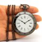 Retro Hollow Silver Lotus Quartz Pocket Watch Necklace Pendant Women Unisex P241
