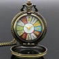Bronze Dial Rome Number Quartz Pocket Watch Necklace Pendant Gift Women 86 P193