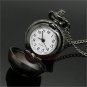Black Smooth Ball Round Necklace Pendant Quartz Pocket Watch Womens 86 Gift P68