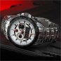 Waterproof Silver Quartz LED Combine Stainless Steel Gift Sport WristWatch L8926
