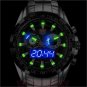 Waterproof Black Quartz LED Combine Stainless Steel Gift Sport WristWatch L8925