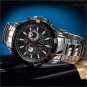 Waterproof Black Quartz LED Combine Stainless Steel Gift Sport WristWatch L8925