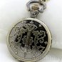 Antique Bronze Magic Wand Quartz Pocket Watch Necklace Pendant Chain86 Gift P138