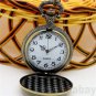 Antique Bronze Magic Wand Quartz Pocket Watch Necklace Pendant Chain86 Gift P138