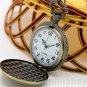 Antique Bronze Magic Wand Quartz Pocket Watch Necklace Pendant Chain86 Gift P138