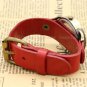 Retro Anchor Leather Bracelet Round Quartz Watch Men Women Gift Red 86 B2273