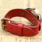Retro Anchor Leather Bracelet Round Quartz Watch Men Women Gift Red 86 B2273