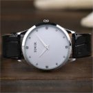 Classic SINOBI Black Leather White Face Men Boy Quartz Wrist Watch 86 S914102