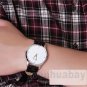 Classic SINOBI Black Leather White Face Men Boy Quartz Wrist Watch 86 S914102