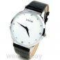 Classic SINOBI Black Leather White Face Men Boy Quartz Wrist Watch 86 S914102