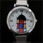 Fashion Castle/ Eiffel Tower Crystal Steel Mesh Band Quartz Wrist Women's Watch