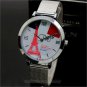 Fashion Castle/ Eiffel Tower Crystal Steel Mesh Band Quartz Wrist Women's Watch