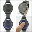 New Blue Light LED Touch Screen Leather Band Sports Mens Kids Wrist Watch L0521A