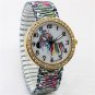 New Cute Zebra Round Analog Stretchable Iron Quartz Wrist Watch Girl Women Q2081