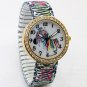 New Cute Zebra Round Analog Stretchable Iron Quartz Wrist Watch Girl Women Q2081