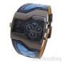 OULM Military Army Two Time Zones Movement Blue Wrist Watch Sport Men Q0784