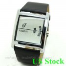 Fashion Square Dial Leather Band Quartz Wrist Watch Men Hours Clock USA Q0862