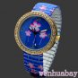 Cute Flower Round Analog Stretchable Iron Quartz Wrist Watch Girl Women Q2083 AB