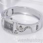 Trendy Bracelet Bangle Wave Rhinestone Crystal Wrist Watch Womens Wife Gift AB