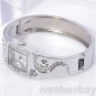 Trendy Bracelet Bangle Wave Rhinestone Crystal Wrist Watch Womens Wife Gift AB