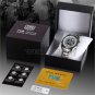 Waterproof Silver Quartz LED Combine Stainless Steel Band Men Gift Box L8905