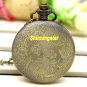 NewBronze Flower Quartz Pocket Watch Necklace Pendant Chain Women Lady Gift P201
