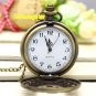 NewBronze Flower Quartz Pocket Watch Necklace Pendant Chain Women Lady Gift P201