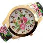 Popular Cute Flower Analog Stretchable Iron Quartz Wrist Watch Women Lady Q2055