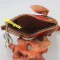 Brown Elephant  Genuine Leather Handmade Zip Coin Purse Wallet Lady Gift ZP109