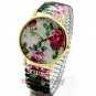 Cute Lovely Round Analog Stretchable Iron Quartz Wrist Watch Girl Women AB Q2078