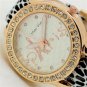 Analog Paris Round Simple Crystal Leather Quartz WristWatch Lady Women 86 Q3652
