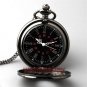 New Bronze Black Pocket Watch Necklace Pendant Chain Quartz Men Women Lady Gifts