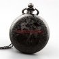 New Bronze Black Pocket Watch Necklace Pendant Chain Quartz Men Women Lady Gifts
