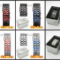 Red/Blue LED Lava Wrist Watch Iron Bracelet Samurai Metal Sport Men Gift Box AB