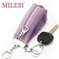 MILESI New Genuine Leather Key Chain Coin Mini Purse Wallet Womens Gift MP050 AB