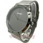 Simple Round Black Metal Iron Mesh Quartz Wrist Watch Men Boy Gift 86 Q0819
