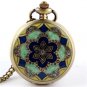 Green Jade Crystal Quartz Pocket Watch Necklace Pendant Lady Xmas Gifts P52