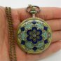 Green Jade Crystal Quartz Pocket Watch Necklace Pendant Lady Xmas Gifts P52