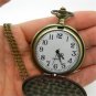 Green Jade Crystal Quartz Pocket Watch Necklace Pendant Lady Xmas Gifts P52