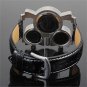 Cool Military 3 Time Zone Movement Black Band Quartz Wrist Watch Sport Men Q0731