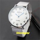 Luxury Silver Stainless Band Steel Mesh Analog Quartz Wrist Watch Unisex Q4109