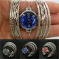 Charm Bracelet Quartz Wrist Watch Wave Cross Jewelry Womens Girl Fashion Gift 86