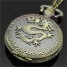Chinese Dragon Quartz Pocket Watch Necklace Pendant Gift Retro Fashion 86 P88
