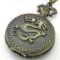 Chinese Dragon Quartz Pocket Watch Necklace Pendant Gift Retro Fashion 86 P88